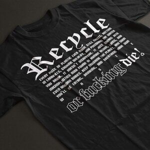 Funny Recycling Shirt Black Save The Planet Shirt Multiple Sizes. Fast Shipping.